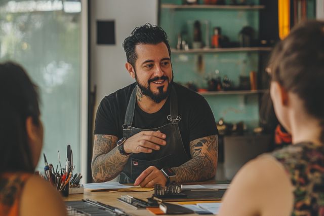 Coach mit Tattoos