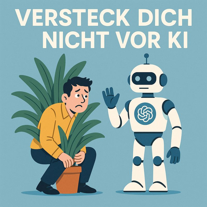 Mensch versteckt sich vor KI