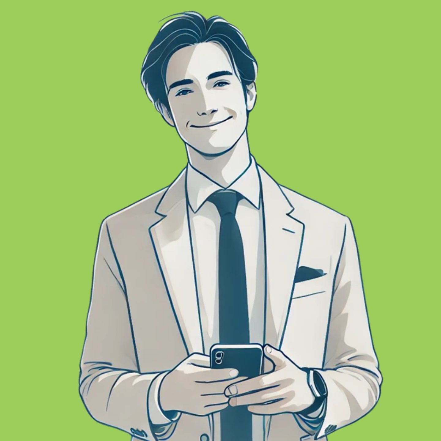 junger Mann mit Handy, der als Corporate Influencer arbeitet